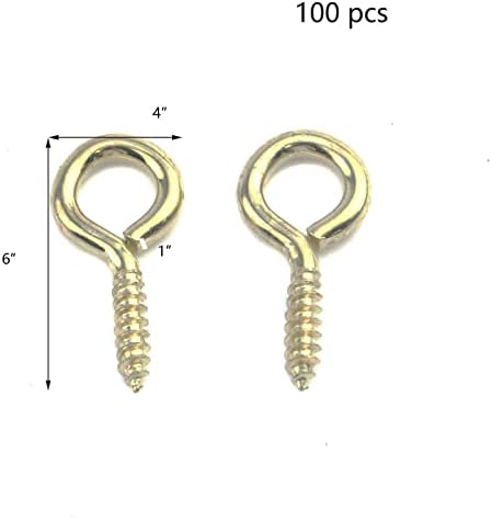 Pachet de pachete de 100 de ochi cu șuruburi de aur cârlige șuruburi șuruburi ineluri Fixers cârlig metal cu șuruburi cu șurub