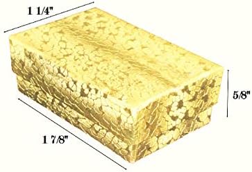 888 afișaj - pachet de 50 de cutii de 1 7/8 x 1 1/4 x 5/8 H cutii de bijuterii umplute cu textură cu textură din aur