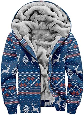 Paltoane de iarnă pentru bărbați, imprimare casual personalizată cu mânecă lungă pulover cu fermoar lung Costum de bumbac gros,