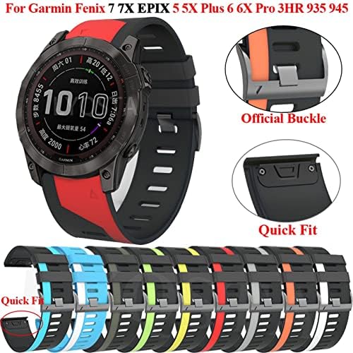 Puryn 22 26mm Quickfit Smart Smart Watch Band pentru Garmin Fenix ​​7 7X 6 6X Pro 5x 5 Plus 3HR D2 935 945 Epix Silicon Brățară cu bandă de mână din silicon