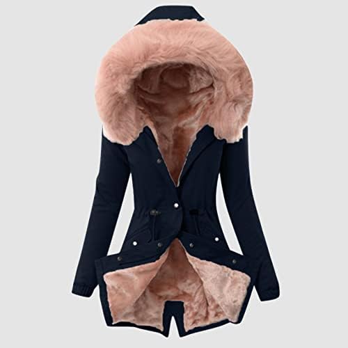 Paltoane de iarnă pentru femei 2022 Faux cu blană căptușită jachetă de îmbrăcăminte ușoară, îngroșați jacheta parka, cu glugă supradimensionată