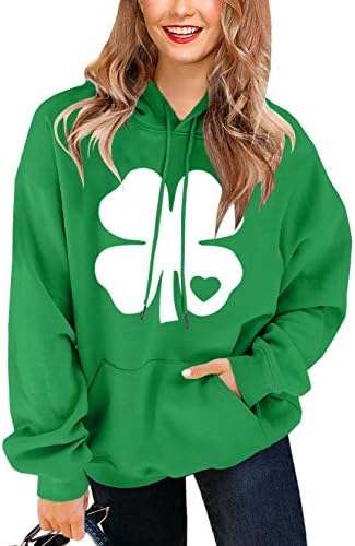Pentru G și PL Femei Sf. Patrick's Green Hoodie Blats cu buzunar de cangur