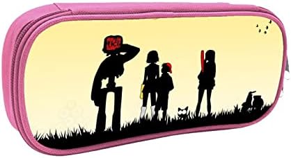 Daihanle flcl adolescenți cutii de stilou portabil portabil machiaj de machiaj Student cu capacitate mare de pânză carcasă creion roz