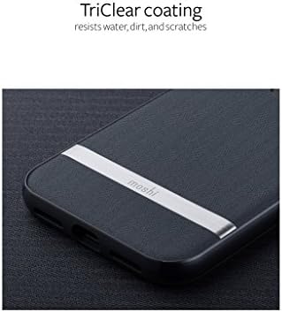 Moshi Vesta pentru carcasă iPhone XS/carcasă iPhone X, copertă de protecție subțire cu model Twill și cadru metalizat, construcție