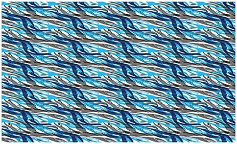 Suport de dinți din ceramică abstract din Ambesonne, Imagine Inspirat de Expresionism Surreal Imagine Modernă de Artă Modern Swirls Waves Trippy, Decorative Versatile Blat pentru baie, 4,5 X 2,7, Alb albastru gri