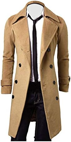 Jachete pentru bărbați pentru bărbați de iarnă Slim elegant, cu trenci, jachete cu jachete lungi cu piept dublu