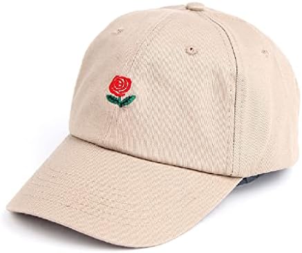 Zsedp duș bumbac Rose tata pălărie pentru femei bărbați reglabil floare Baseball Cap broderie Snapback pălărie curbate vara Sunhat