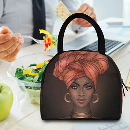 geantă de prânz senya, cutie de prânz izolată pentru femei afro-americane geantă Cooler geantă pentru femei copii / Picnic