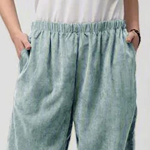 Femei Casual Baggy Lounge pantaloni solide elastice Talie vara plaja pantaloni usoare Picior Larg Flowy Sweatpants