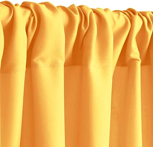 Perdele de fundal galben portocaliu hiasan pentru petreceri, draperii de fundal pentru fotografie din poliester pentru adunări