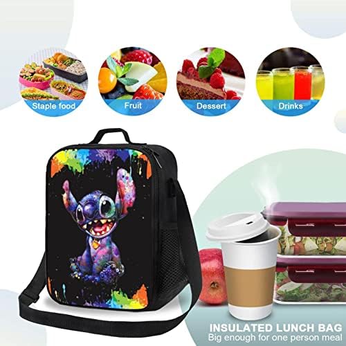 Yiwbor Cartoon Lunch Box Geantă de prânz reutilizabilă Anime izolată geantă Tote pentru cadou de birou picnic de călătorie