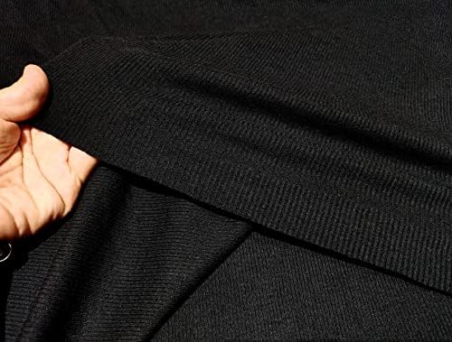 Fabirc lângă curte 2 * 2 coaste tricou dublu ușor extensibil țesătură tricotată cu greutate medie culoare neagră pentru îmbrăcăminte