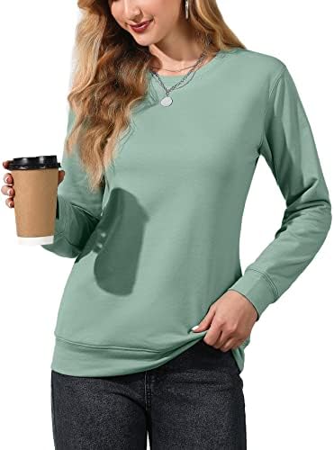 Minetom pentru femei Casual Crewneck Solid/Color Blockshirts Cămăși cu mânecă lungă Pullover Cute Suste Lightweight Blaturi