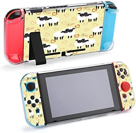 Oile negre drăguțe compatibile cu un carcasă de protecție drăguță, copertă imprimată docabilă pentru Nintendo Switch și Joy-Con