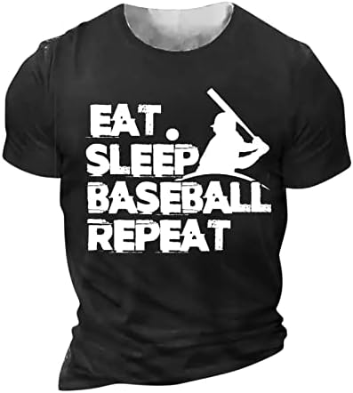 Baseball tricou pentru bărbați, slim se potrivesc cu mânecă scurtă SUA cu steag scrisoare grafică tee rotunde pentru gât rotund