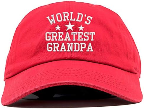Top Level Apparel World ' s Greatest Grandpa brodat cu profil redus șapcă de Baseball din bumbac moale