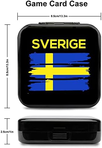 Sveden Suedia Suedia Flag Game Carcasă Compatibil cu Switch Game Hold Suport Cutie de depozitare Carcasă cu 12 Sloturi