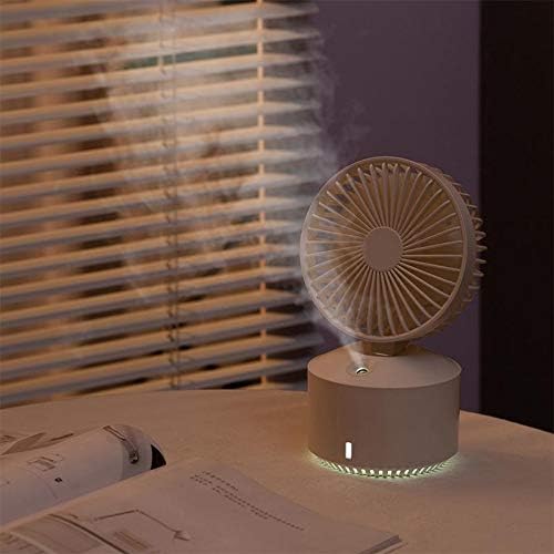 Ventilator de birou personal portabil de masă Gokeop cu Spray hidratant, timp de lucru de 2-4 ore, 5 setări, design pliabil