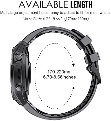 DJDLFA 22m 26mm curele de bandă de silicon pentru Garmin Fenix ​​6x 6 Pro 7x 7 5 5x 3 3HR 945 Smartwatch Brățară cu versiune rapidă