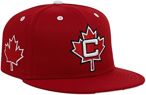 Inele & amp; Crwns Canada Country Pride Logo montat plat Bill Cap roșu