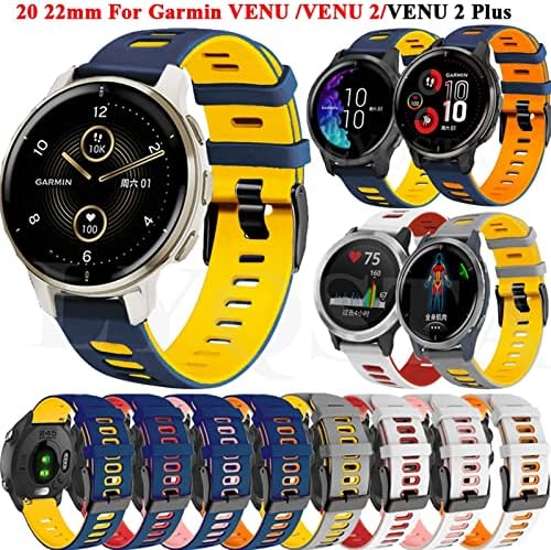 Modband 20 22mm Watchband pentru Garmin Venu 2 Sport Bandband Forerunner 645 245 55 158 Vivoactive 3 4 Silicon Brățară cu curea Venu 2 Plus Watchband