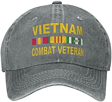 Yingjie Vietnam Combat Combat Baseball Caps Baseball Pălărie de soare reglabilă unisex poate fi spălată timp liber tată pălărie gri, o dimensiune
