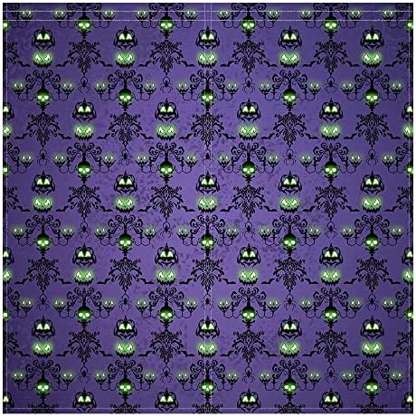 Allenjoy Halloween purpuriu bântuit de casă perdele pentru spargerea craniului de perete de craniu ochi pentru copii