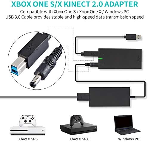 E EGOWAY Xbox Kinect Adaptor încărcător pentru Xbox One S/X Kinect 2.0 senzor și Windows PC interactiv APP Program de dezvoltare Adaptor alimentare conectați-vă la PC prin USB 3.0