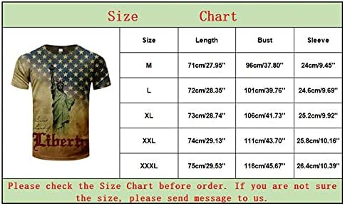 XXVR bărbați plus dimensiune tricouri americane Tricou Independență Ziua 3D Digital Imprimeu Digital Tops Summer Casual Casual Mânecă scurtă Tricou Tricou Verde Tricou Tricou pentru bărbați Flanel pentru bărbați și topuri îmbrăcăminte necompletată