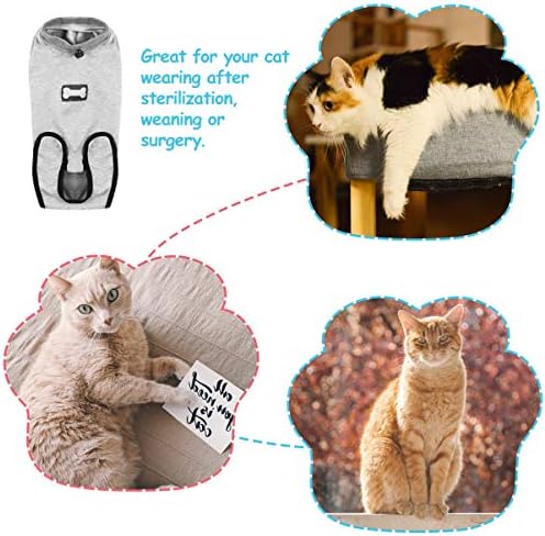 Popetpop Cat Recovery Costum - Costum de recuperare a animalelor de companie respirabile pentru o intervenție chirurgicală purtați răni anti -linge, pijamale pentru animale de companie