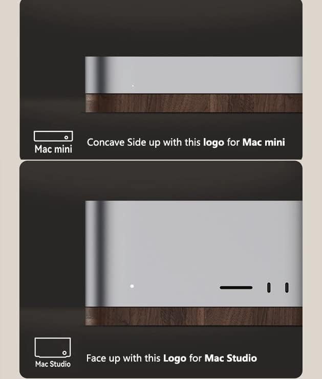 Sikai carcasă pentru birou compatibil cu Mac Studio, Mac Mini M1/M2, Mac Solid Wood Dock pentru MAC Mini suport pentru suport pentru suport pentru praf Apple Studio Mount cu filtru Mac Studio cu scop dublu-scop