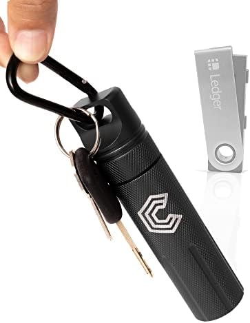 Cryptopod Ledger Nano Carcasă - se potrivește Nano S/X/S Plus & Yubikey - aliaj de aluminiu, rezistent la foc și impermeabil - Depozitare portofel rece de protecție pentru Cryptocurrency - Depozitarea dispozitivului USB Thumb Drive Dispozitiv