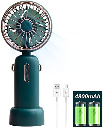 Ventilator portabil GOLDCHAMP, Mini ventilator Personal portabil cu baterie de 4800 mAh, mini ventilator pentru călătorii,