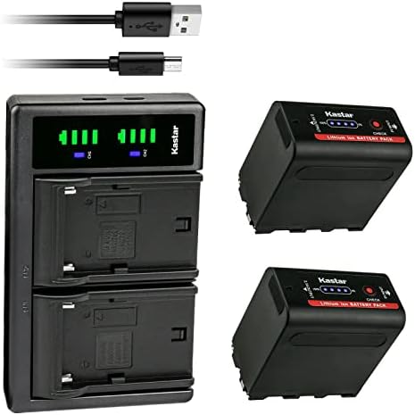 Baterie KASTAR 2-PACK NP-F980EXP și încărcător USB LTD2 compatibil cu CCD-TRV300 CCD-TRV3000 CCD-TRV315 CCD-TRV35 CCD-TRV36