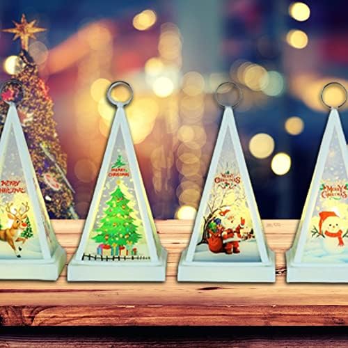 Lanterne de Crăciun, lumină de noapte portabilă crește atmosfera festivă Moș Crăciun Ajunul Crăciunului triunghi agățat lumini