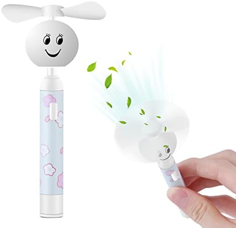 Honiha Handheld mini Fan, mic ventilator portabil de buzunar, Creativ față zâmbitoare în formă de ventilator Personal baterie