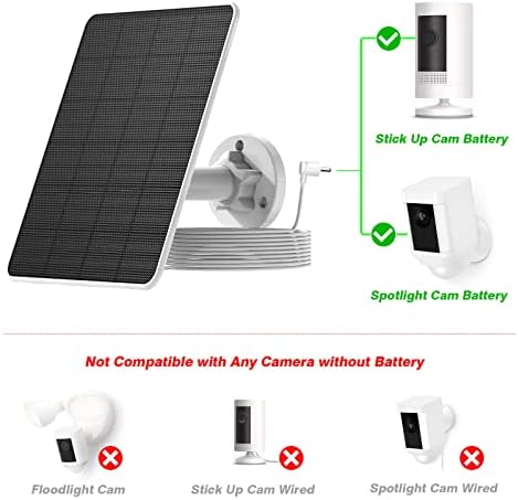 Panou solar 4W compatibil cu bateria camerei de la Ring Light și lipiți bateria cu came, energie solară continuă pentru cameră,