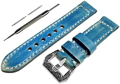 Nickston Turquoise Band din piele autentică, compatibilă cu Samsung Galaxy Watch 3 45mm, Watch 46mm, Gear S3 Frontier și Classic