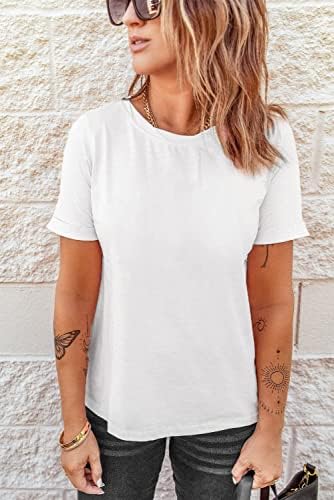 BINLIANG femei vara Casual maneca scurta Tee tricou Topuri echipajul gât Tshirts T Shirt Femme