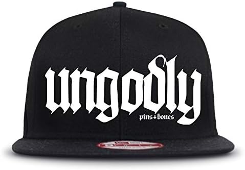 Pins & Bones UNGODLY GOTH PAT, Fashion Alternative, Black Gothic Snapback pălărie, o dimensiune se potrivește tuturor