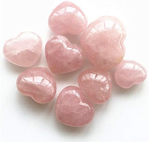HEEQING AE216 1 buc inima în formă de trandafir natural cristal inima piatra roz cuarț specimene vindecare pietre naturale