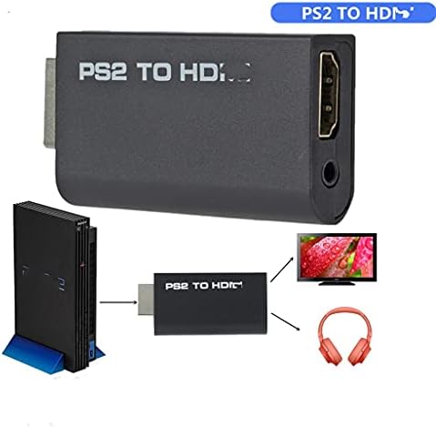 BHVXW portabil PS2 la 480i/480p/576i Convertor video audio cu ieșire de 3,5 mm acceptă toate modurile de afișare