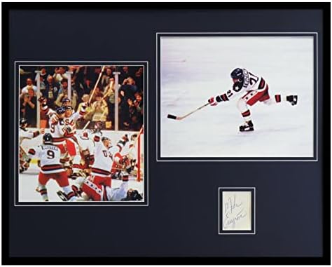 Mike Eruzione semnat încadrat 16x20 Set foto JSA 1980 Miracle on Ice Team SUA R - Fotografii olimpice autografate