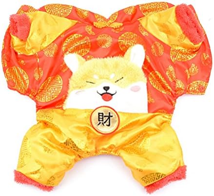 Zunea căptușit pentru câine mic pisică chineză costume tradiționale de tang, cățeluș de iarnă cu cățeluș de iarnă groasă pentru