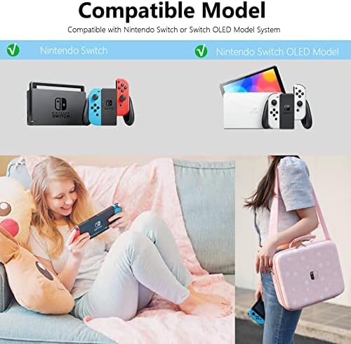 Carcasă portabilă a comutatorului Nintendo Hard Nintendo Compatibil cu Nintendo Switch/Switch Model OLED, Geantă de transport