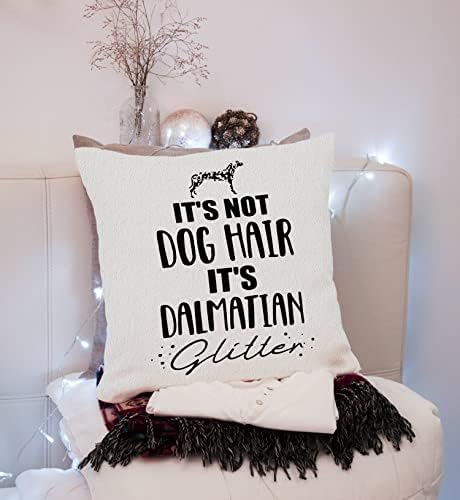 Nogrit nu este părul de câine, este dalmatian sclipici aruncând pernă acoperire 18x18 inch câine amuzant decor tematic pentru