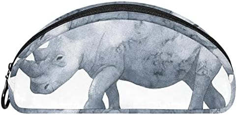 Geantă de machiaj tbouobt călător cu pungă cosmetică pungă geantă cu fermoar, rinocer animal