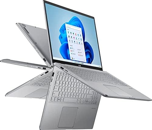 2022 cel mai nou ASUS ZenBook 2 în 1 Laptop cu ecran tactil FHD de 15,6 / AMD Ryzen 7 5700U / 8 GB RAM / 256 GB SSD / tastatură