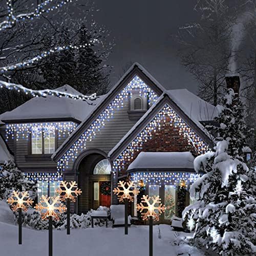 Rehenbsem Solar Christmas Lights Outdoor, 5 PCS Economie de energie Economie Impermeabilă Lumini de miză cu energie solară,
