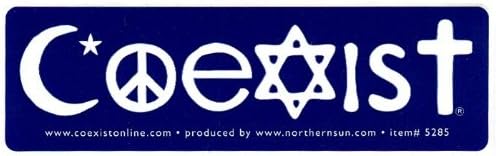 Northern Sun Coexist - Interfaith Small Magnetic Bumper Autocolant/Magnet Decal